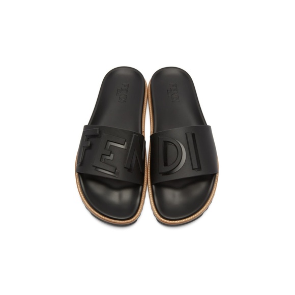 Mens Rubber Black Fendi Vocabulary 